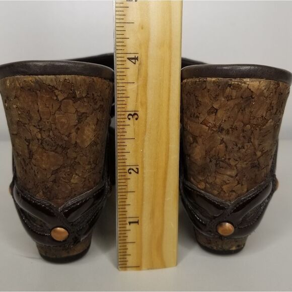 Cole Haan‎ Women's Brown Patent Leather Wedge Cork Heel Sandals Size 6 - Picture 8 of 13